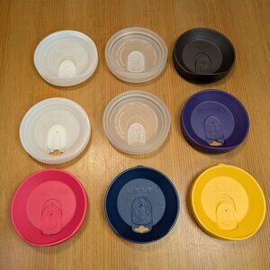 Lot of 9 Genuine Replacement Tervis LIDS ONLY for 24 oz Tumblers / Mugs - VGUC
